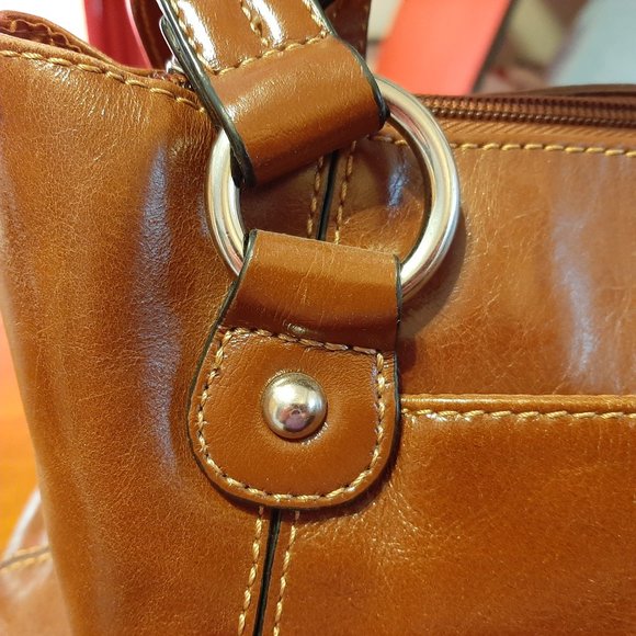 Rich Brown Leather Giani Bernini Bag - Excellent Condition - Picture 7 of 8